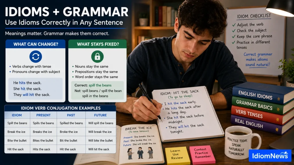 use of idioms in sentences